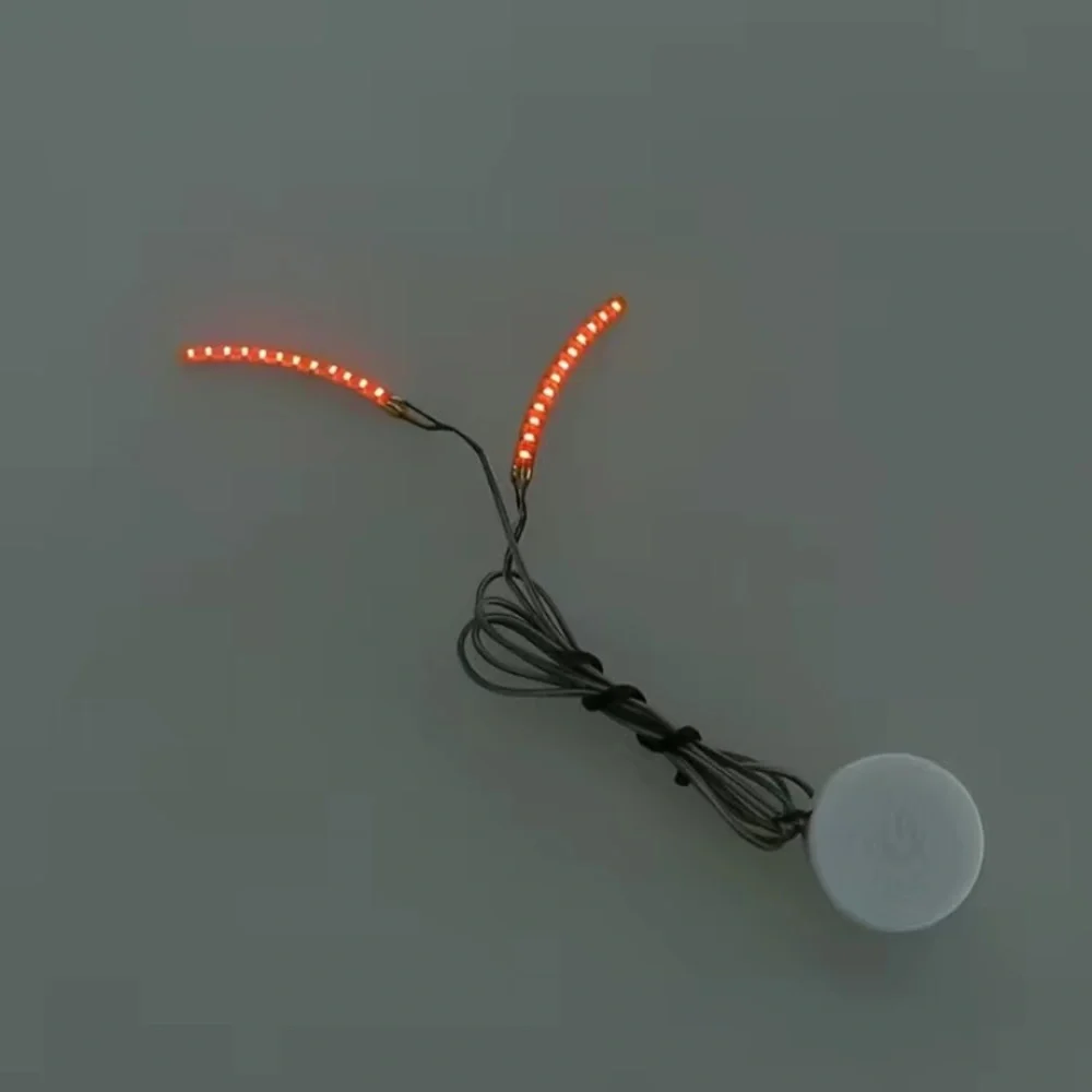 Red LED Light Up Eyelashes Eyeliner Body Jewelry Makeup Stick On 7 Light Modes - Picture 8 of 11